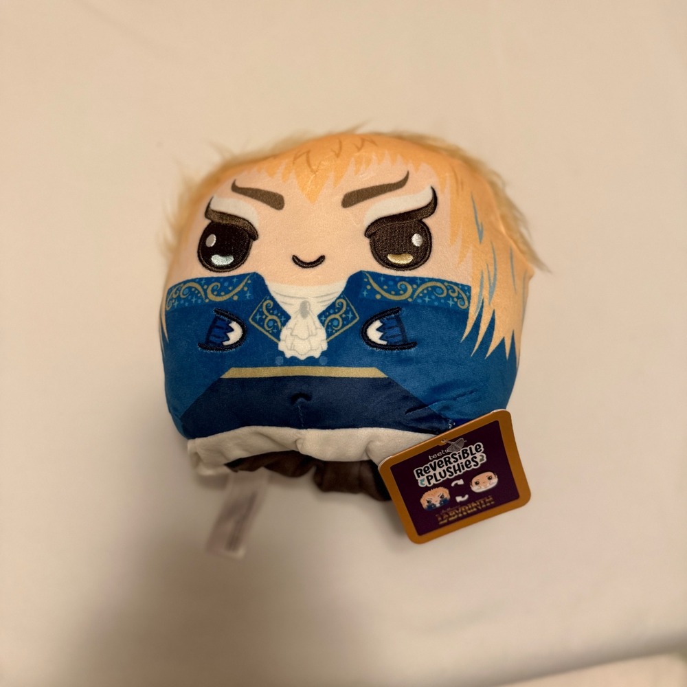 TeeTurtle Labyrinth Reversible Plush Kids 6in Blue White NEW Jareth Sarah‎ 02567